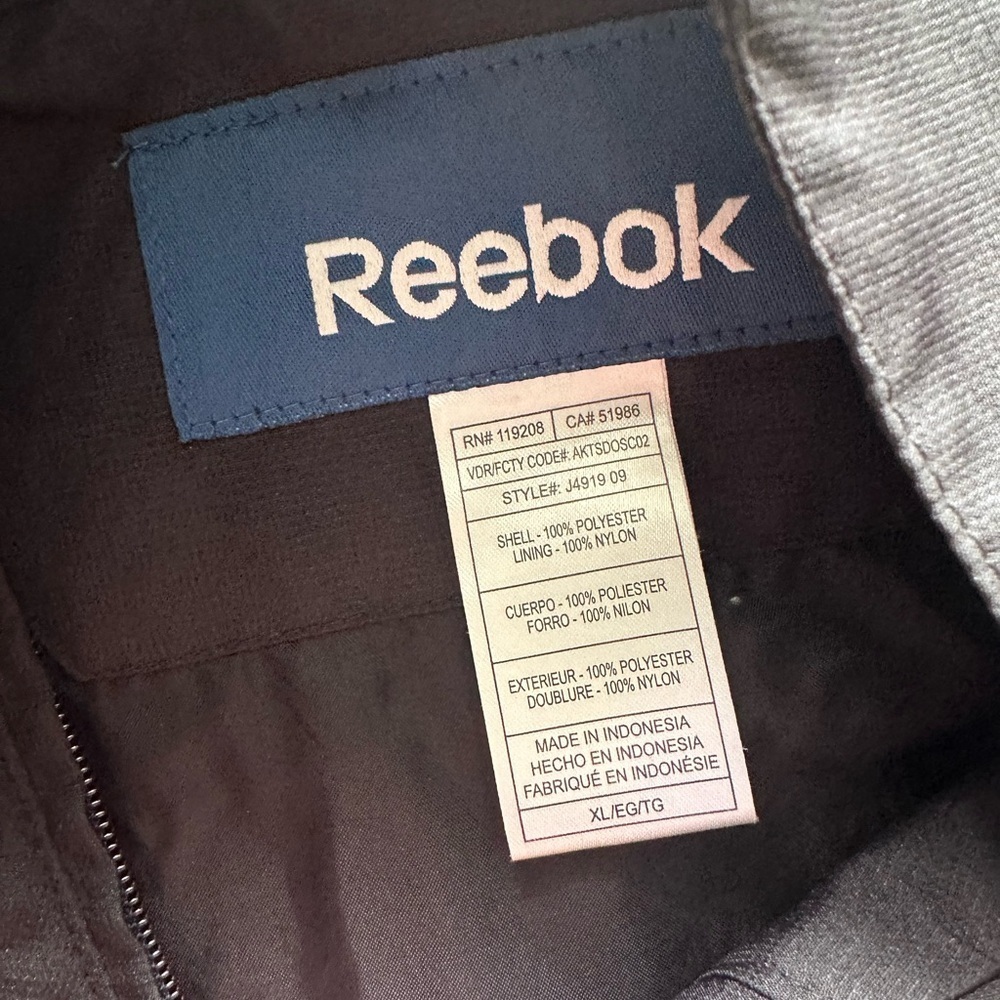 NFL Reebok Black Windbreaker Jacket​​​ - Picture 3 of 3